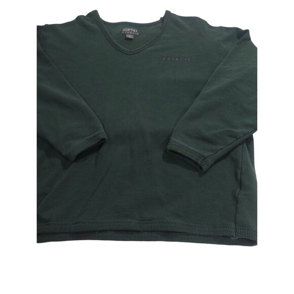 Vintage 90s Esprit Sportiv Spellout Usa Made V Neck Preppy Green Sweatsh… - Picture 2 of 6